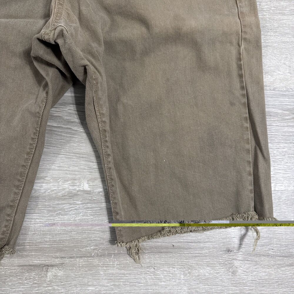 Old Navy Denim Shorts Men’s 36 Brown Slim Cut Off Raw Hem 100% Cotton - Picture 5 of 13
